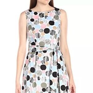 Anne Klein women's cotton sleeveless pocket A-line Pink Blue Black Dress size 14